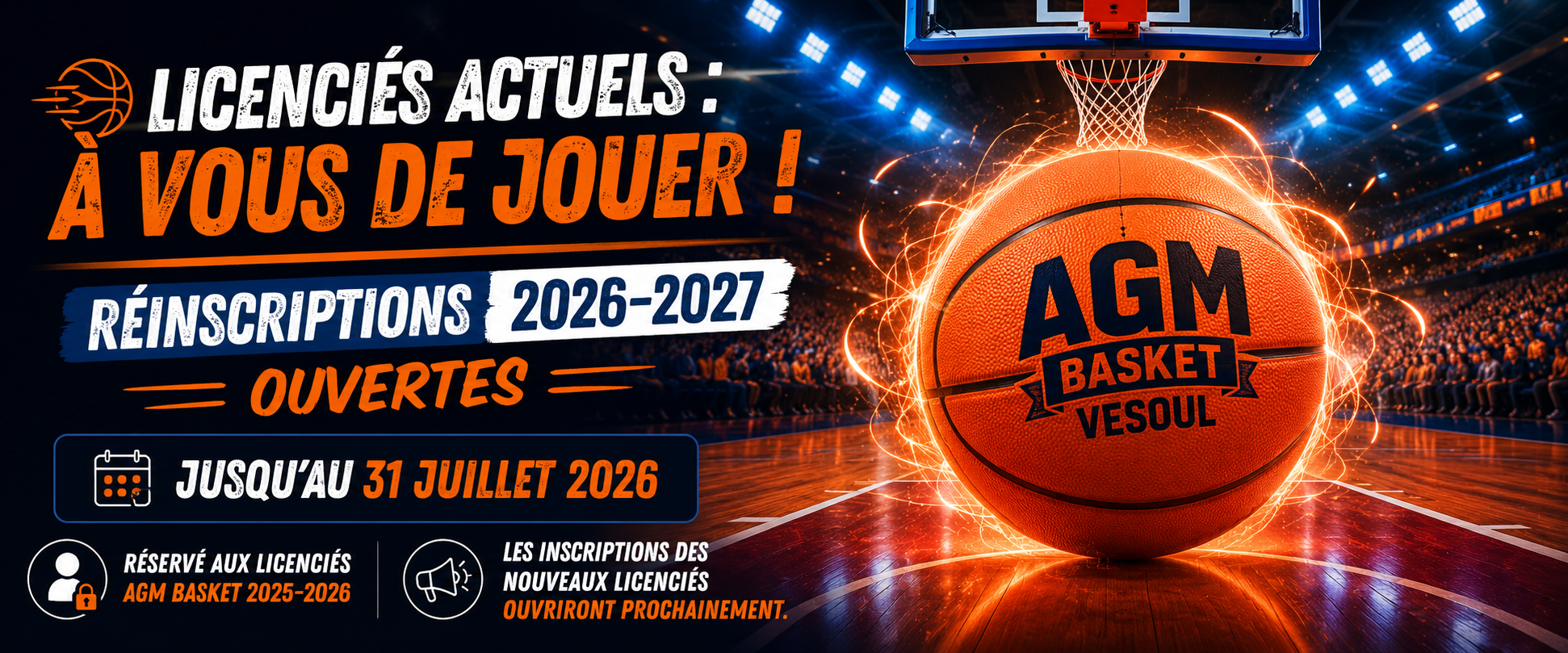 Campagne de reinscriptions 2026-2027 - réservé aux licenciés du club )